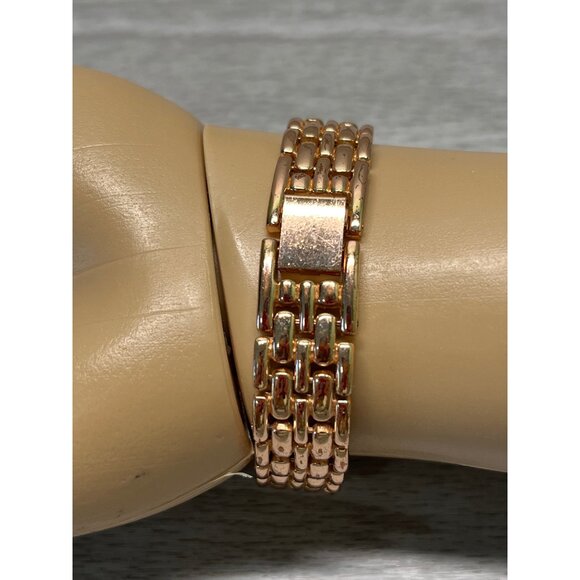 Shyanne Womens Chain Watch Rose Gold Tone Rhinestones Pink Bracelet - Picture 2 of 6